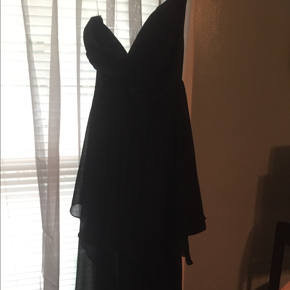 Black mini dress with sheer over lay